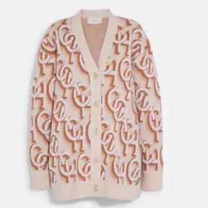 NWT Coach Monogram Print Cardigan NEW with tag SIZE US XL​